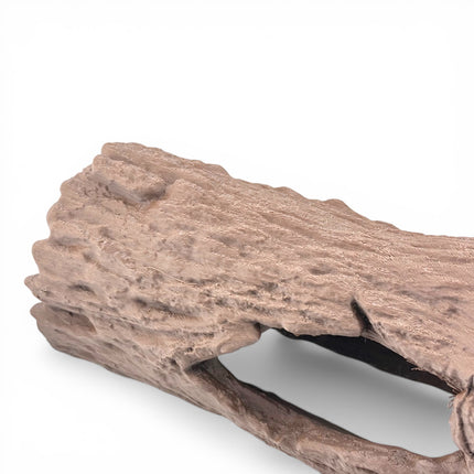 3D Printed Reptile Display Log – Real Wood Filament Natural Display Stand (Dark Brown)