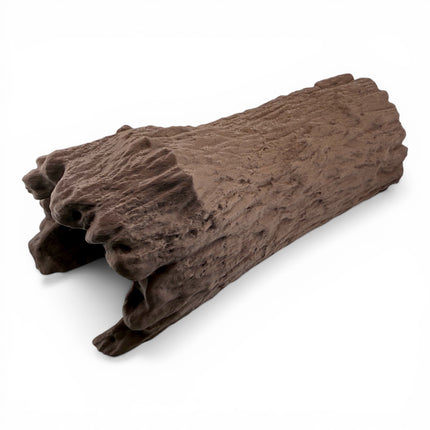3D Printed Reptile Display Log – Real Wood Filament Natural Display Stand (Dark Brown)