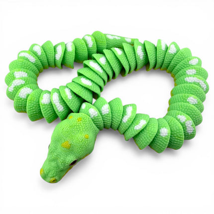 3D Printed Articulated Green Tree Python with Tree Stand