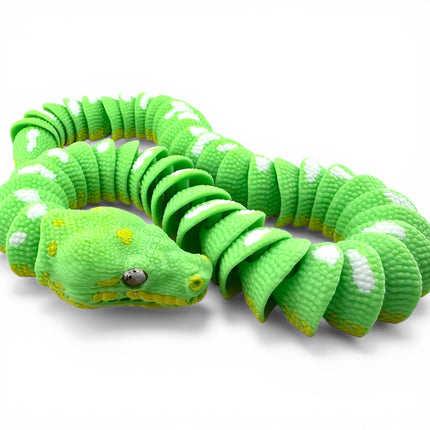 3D Printed Articulated Green Tree Python with Tree Stand