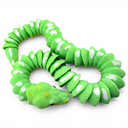 3D Printed Articulated Green Tree Python with Tree Stand