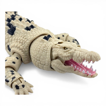 3D Printed Articulated Saltwater Crocodile - Beige & Black