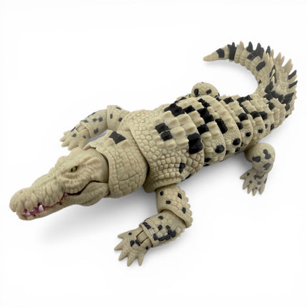 3D Printed Articulated Saltwater Crocodile - Beige & Black