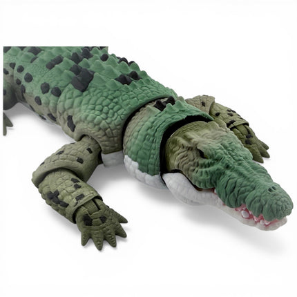 3D Printed Articulated Saltwater Crocodile - Camoflauge Green Gradient & Black