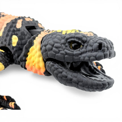 3D Printed Gila Monster with Realistic Glass Eyes – Articulated Model with Glass Eyes
