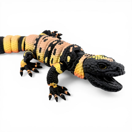 3D Printed Gila Monster with Realistic Glass Eyes – Articulated Model with Glass Eyes