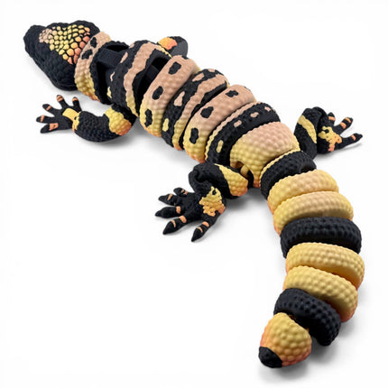 3D Printed Gila Monster with Realistic Glass Eyes – Articulated Model with Glass Eyes