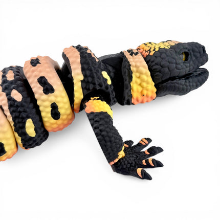 3D Printed Gila Monster with Realistic Glass Eyes – Articulated Model with Glass Eyes