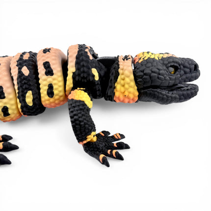 3D Printed Gila Monster with Realistic Glass Eyes – Articulated Model with Glass Eyes