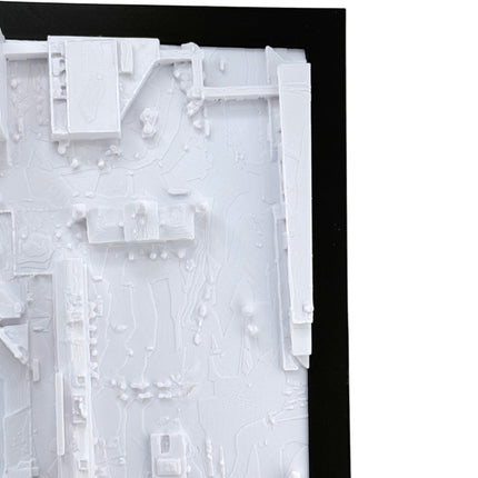Tidal 3D Printed Baltimore Orioles Camden Yards 3D topographical wall art in a dark brown frame