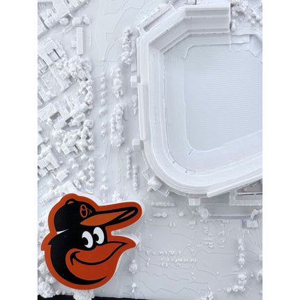Tidal 3D Printed Baltimore Orioles Camden Yards 3D topographical map wall art close-up detail