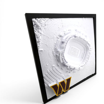 Tidal 3D Printed Washington Commanders Northwest Stadium 3D topographical map wall art close-up detail