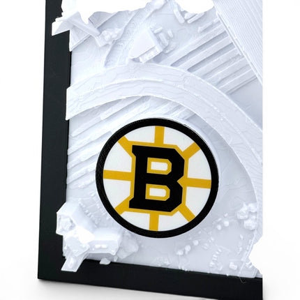 Tidal 3D Printed Boston Bruins TD Garden 3D topographical wall art in a natural wood frame
