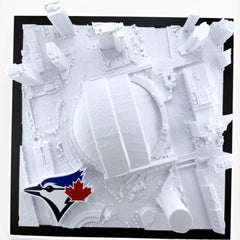 Tidal 3D Printed Toronto Blue Jays Rogers Centre 3D topographical wall art in a black frame
