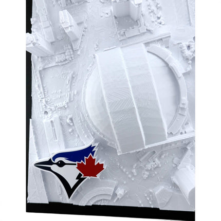 Tidal 3D Printed Toronto Blue Jays Rogers Centre 3D topographical wall art in a natural wood frame