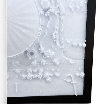 Tidal 3D Printed Tampa Bay Rays Tropicana Field 3D topographical map wall art displayed on wall