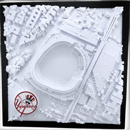 Tidal 3D Printed New York Yankees Yankee Stadium 3D topographical wall art in a black frame