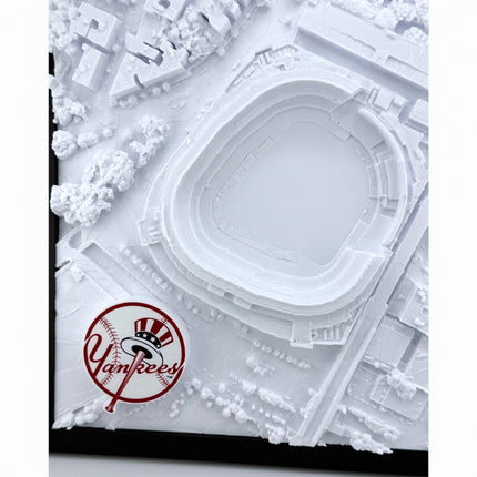 Tidal 3D Printed New York Yankees Yankee Stadium 3D topographical wall art in a black frame