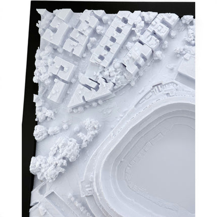 Tidal 3D Printed New York Yankees Yankee Stadium 3D topographical wall art in a dark brown frame