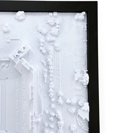 Tidal 3D Printed Tampa Bay Buccaneers Raymond James Stadium 3D topographical wall art in a dark brown frame