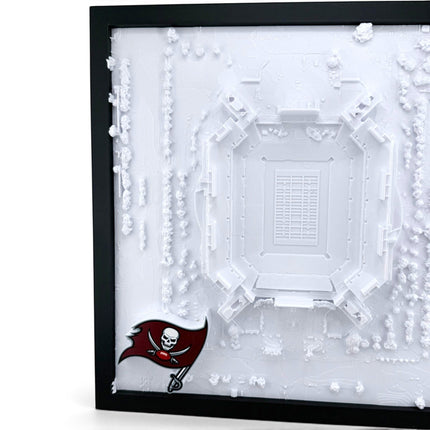 Tidal 3D Printed Tampa Bay Buccaneers Raymond James Stadium 3D topographical map wall art close-up detail