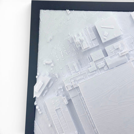 Tidal 3D Printed Detroit Lions Ford Field 3D topographical map wall art displayed on wall