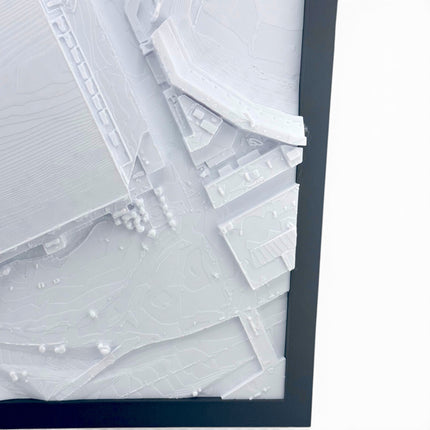 Tidal 3D Printed Detroit Lions Ford Field 3D topographical wall art in a black frame
