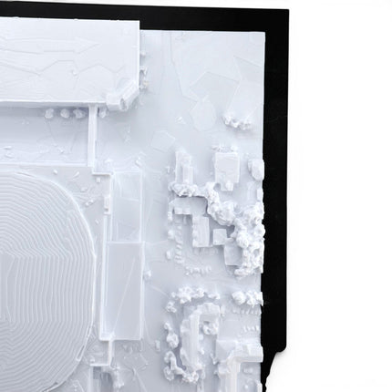 Tidal 3D Printed Orlando Magic Kia Center 3D topographical wall art in a dark brown frame