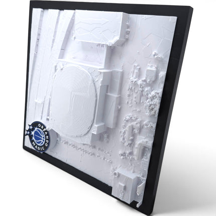 Tidal 3D Printed Orlando Magic Kia Center 3D topographical map wall art close-up detail