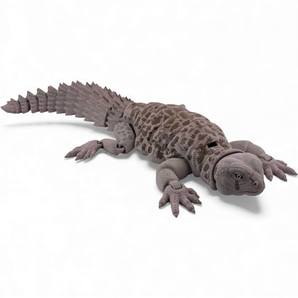 3D Printed Uromastyx Lizard – Natural Brown Gradient with Dark Brown Markings (14 Inches Long)
