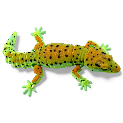 3D Printed Leopard Gecko with Realistic Glass Eyes – Citrus Morph (7.5 Inches Long)