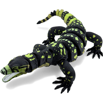 3D Printed Water Monitor – Realistic Articulated Model (Bright Green Gradient) Matcha Morph