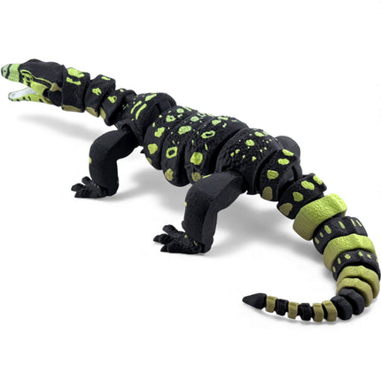 3D Printed Water Monitor – Realistic Articulated Model (Bright Green Gradient) Matcha Morph