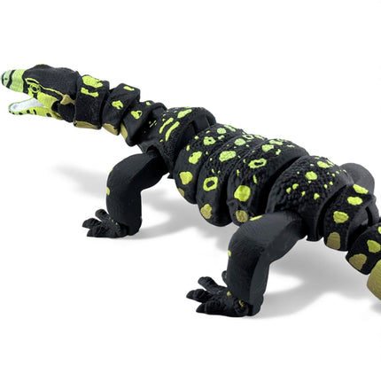 3D Printed Water Monitor – Realistic Articulated Model (Bright Green Gradient) Matcha Morph
