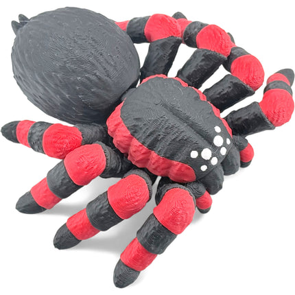 3D Printed Tarantula – Red & Black with White Spots