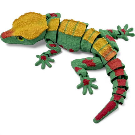 3D Printed Crested Gecko with Realistic Glass Eyes – Volcano Morph