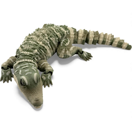 3D Printed Baby Alligator with Realistic Glass Eyes – Camouflage Morph (13 Inches Long)