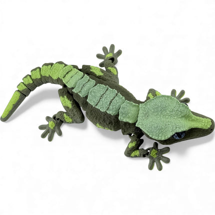 3D Printed Crested Gecko with Realistic Glass Eyes – Camouflage Morph