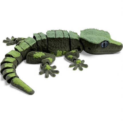 3D Printed Crested Gecko with Realistic Glass Eyes – Camouflage Morph