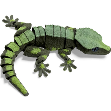 3D Printed Crested Gecko with Realistic Glass Eyes – Camouflage Morph