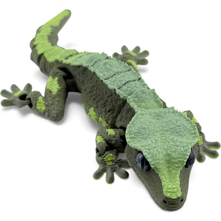 3D Printed Crested Gecko with Realistic Glass Eyes – Camouflage Morph
