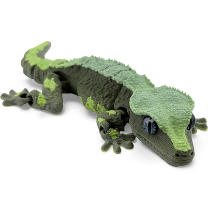 3D Printed Crested Gecko with Realistic Glass Eyes – Camouflage Morph