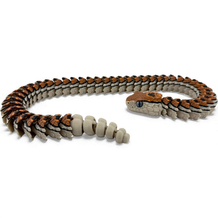 3D Printed Flexible Rattlesnake with Realistic Glass Eyes – 24 Inches Long