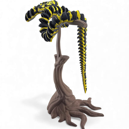3D Printed Jungle Carpet Python with Realistic Glass Eyes and Wood Display Stand