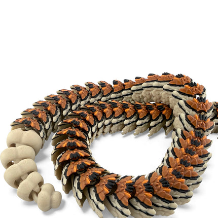 3D Printed Flexible Rattlesnake with Realistic Glass Eyes – 24 Inches Long