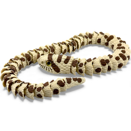 3D Printed Articulated Hognose Snake with Realistic Glass Eyes – 20 Inches Long