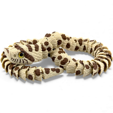 3D Printed Articulated Hognose Snake with Realistic Glass Eyes – 20 Inches Long