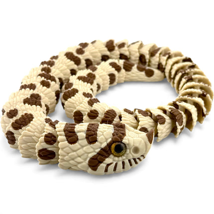 3D Printed Articulated Hognose Snake with Realistic Glass Eyes – 20 Inches Long