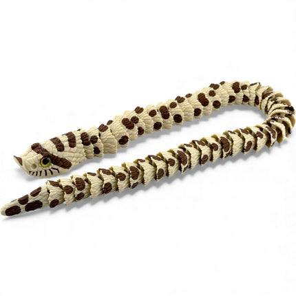 3D Printed Articulated Hognose Snake with Realistic Glass Eyes – 20 Inches Long