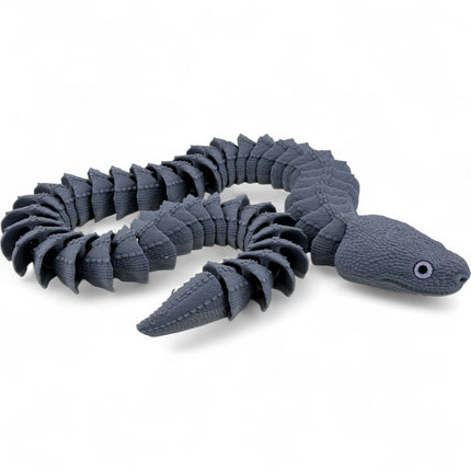 3D Printed Articulated Xenodermus / Dragon Snake – Realistic Model with Glass Eyes